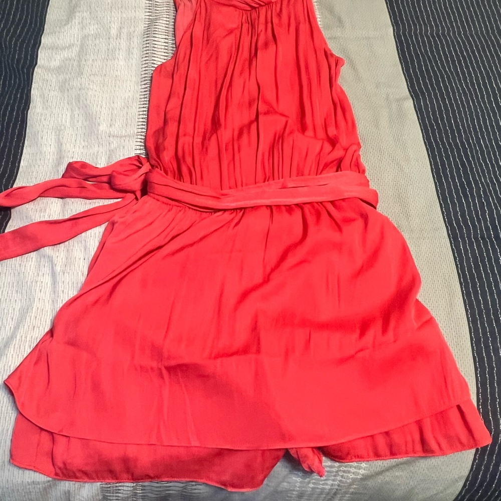 Chic Coral Halter Sleeveless Dress/Skorts